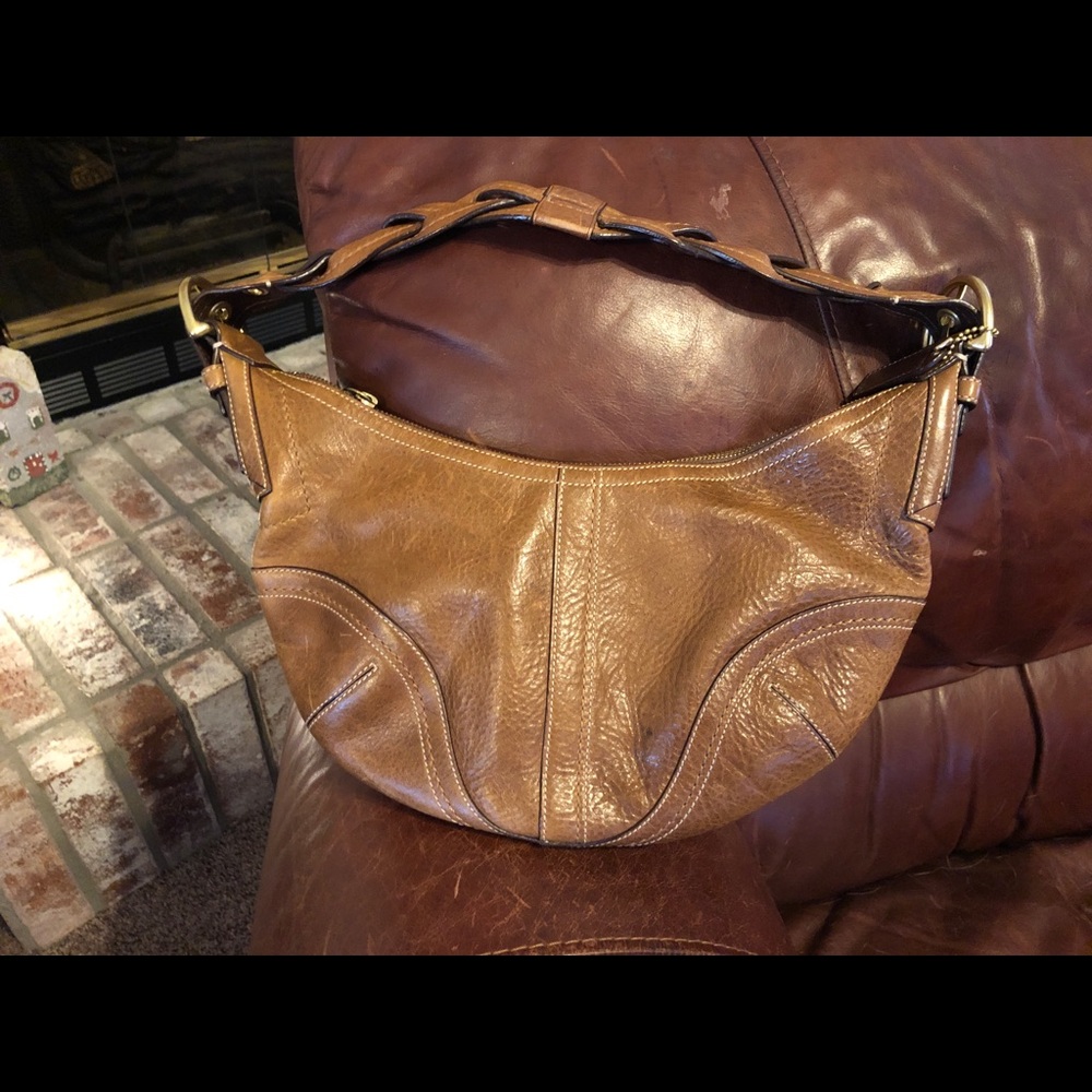 Coach bomber jacket leather hobo purse